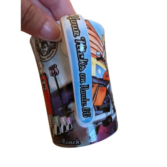 Route 66 Mug Get Your Kicks Cadillac Ranch Motorcycle Car Retro Design Coffee Te - Picture 6 of 16